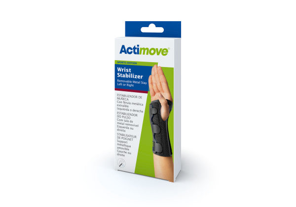 Actimove Wrist Stabilizer Removable Metal Stay, Right/Left, Black
