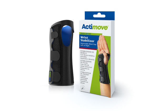 Actimove Wrist Stabilizer Removable Metal Stay, Right/Left, Black