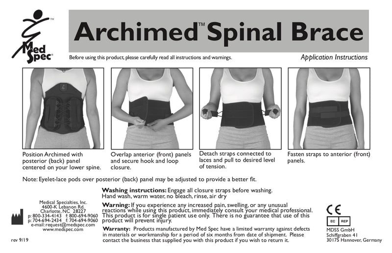 MedSpec Archimed® 627 Spinal Brace