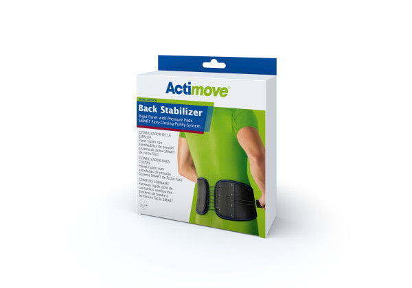 Actimove Back Support Rigid Panel, Pressure Pads, Easy-Closing-Pulley-System, Black