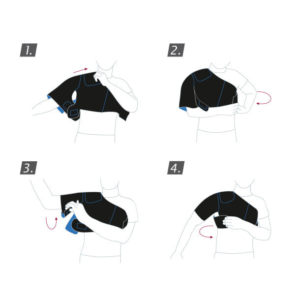 Actimove Shoulder Support Extra Pocket for Optional Hot/Cold Pack, Black
