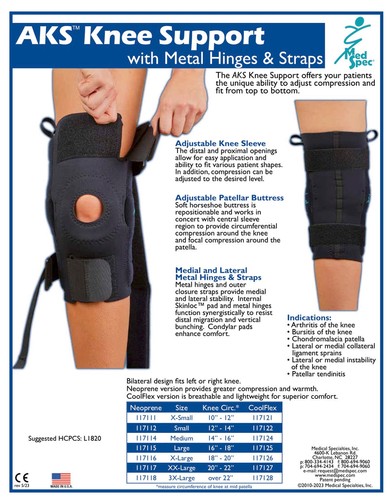 MedSpec AKS™ Knee Support with Metal Hinges & Straps