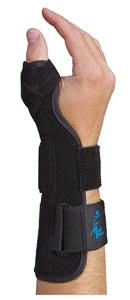 Med Spec Suede Thumb Support malleable aluminum thumb, Black, Universal