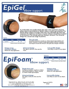 Med Spec EpiGel Tennis Elbow Support Strap, Black, Universal