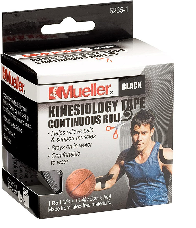 Mueller Kinesiology Tape Continuous Roll, Black, Single Roll