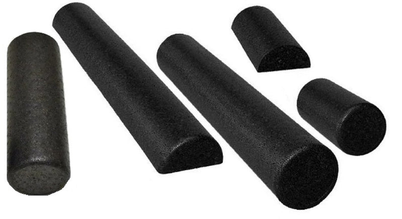 Black High Density Foam Rollers - Full or Half Round