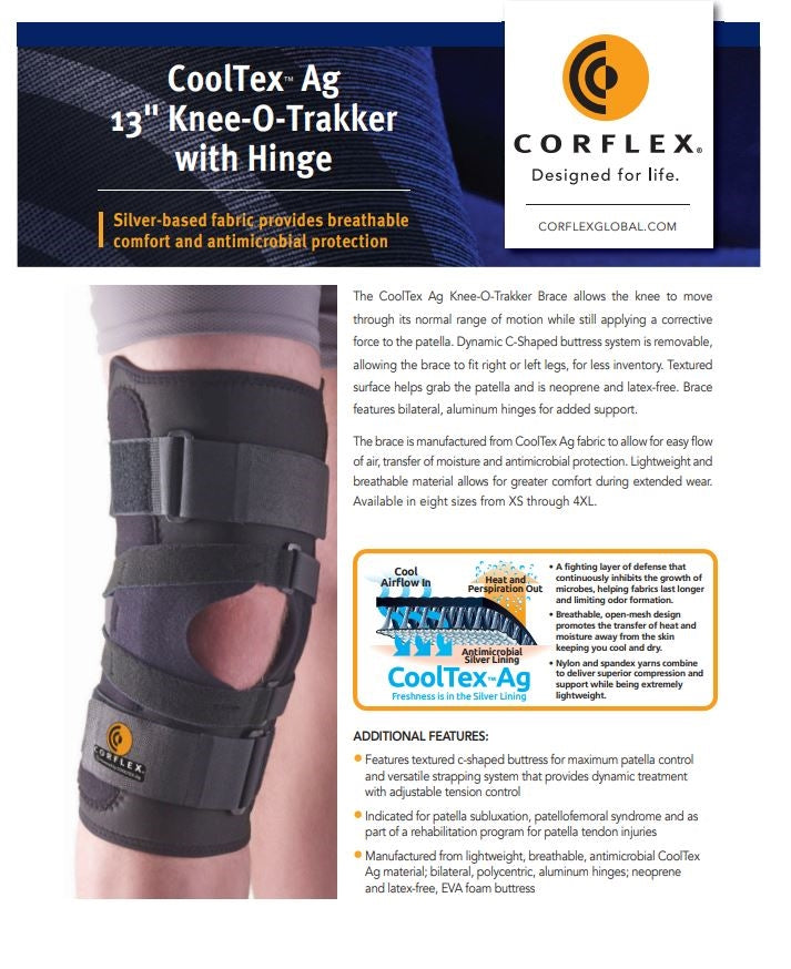 CORFLEX COOLTEX™ AG 13” KNEE-O-TRAKKER WITH HINGE
